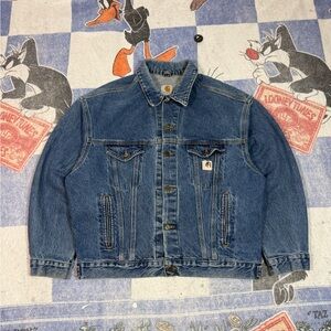 Vintage Carhartt denim trucker jacket